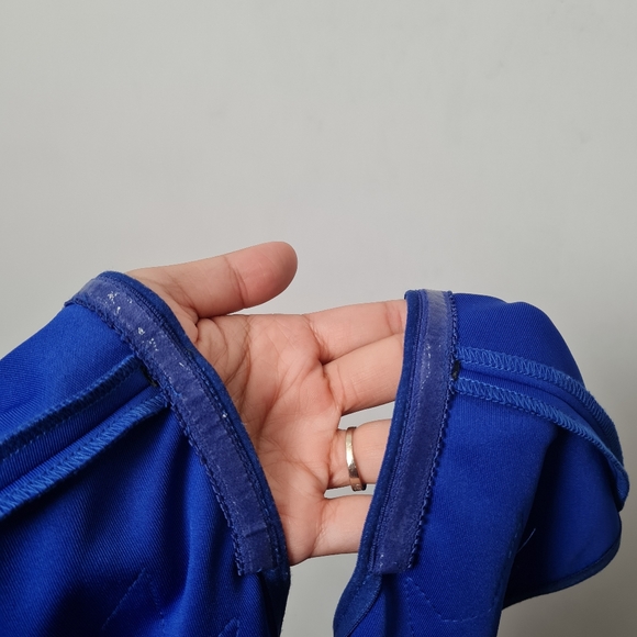 Tadashi Shoji Sequin Capsleeves Neoprene Shift Dress Royal Blue Women's Size L - Picture 14 of 16